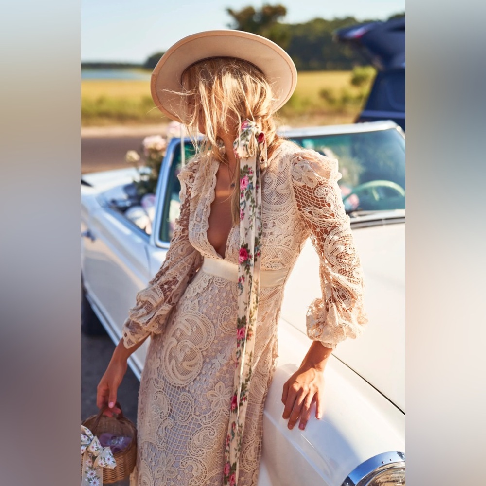 LoveShackFancy Cream Maxi Dress - Picture 2 of 16